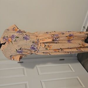 Vintage Pink floral dress with matching belt